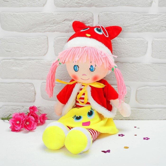 Мягкая кукла «Девчонка в накидке», с цветным бантиком, 45 см, цвета МИКС от компании Интернет - магазин Flap - фото 1