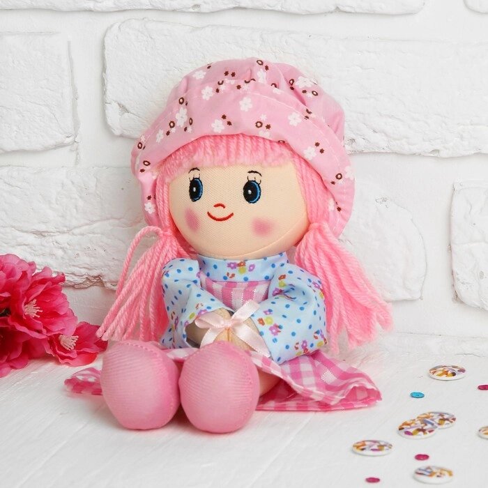 Мягкая кукла «Девочка», панамка в горошек, цвета МИКС от компании Интернет - магазин Flap - фото 1