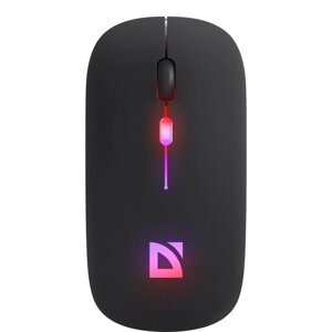 Мышь Defender Touch MM-997, беспровод, оптическая, бесшумная, RGB,1600 dpi,500 мАч, USB, черная