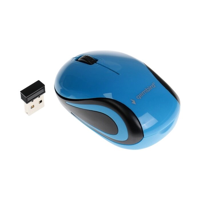 Мышь Gembird MUSW-620, беспроводная, оптическая, 1200 dpi, 1хAAA, USB, синяя от компании Интернет - магазин Flap - фото 1