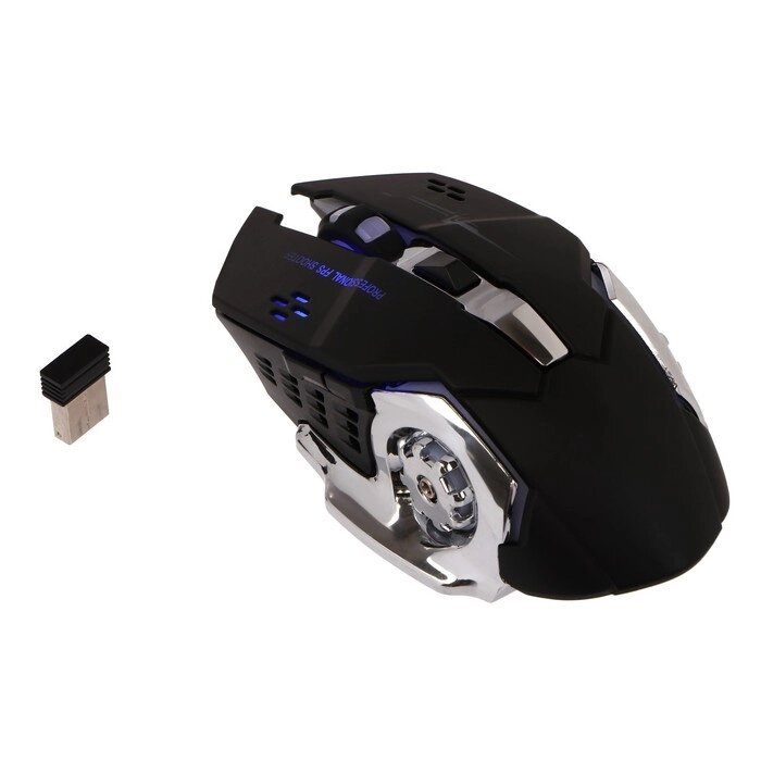 Мышь MB-2.7, игровая, беспроводная, оптическая, 800-2400 dpi, 500 мАч, подсветка, USB, черная от компании Интернет - магазин Flap - фото 1