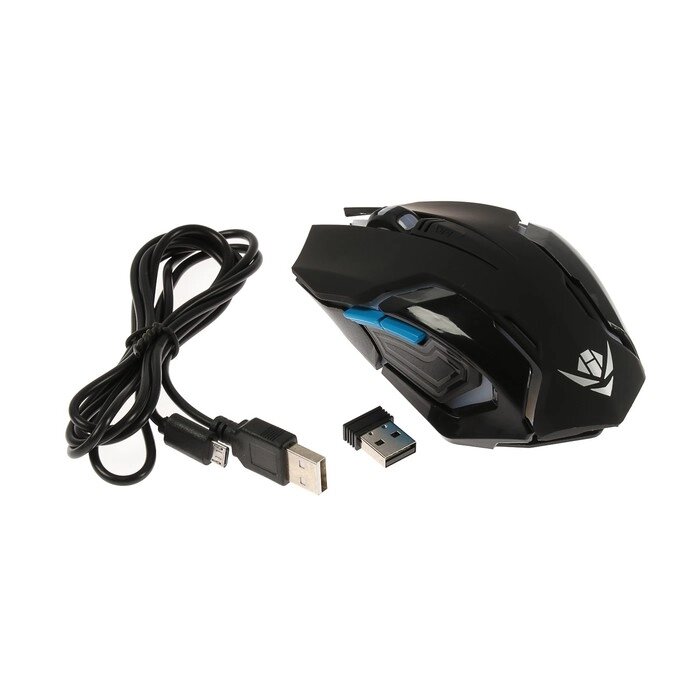 Мышь Nakatomi MROG-20UR Gaming, игровая, беспроводная, аккумуляторная, USB, чёрная от компании Интернет - магазин Flap - фото 1