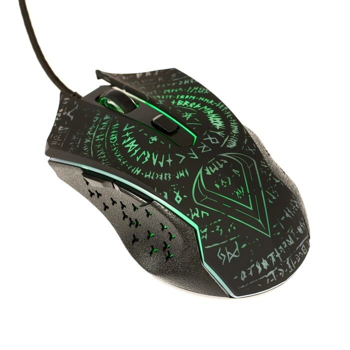 Мышь Qumo Valhalla M35, игровая, проводная, 6 кнопок, подсветка, 3200 dpi, USB, чёрная от компании Интернет - магазин Flap - фото 1