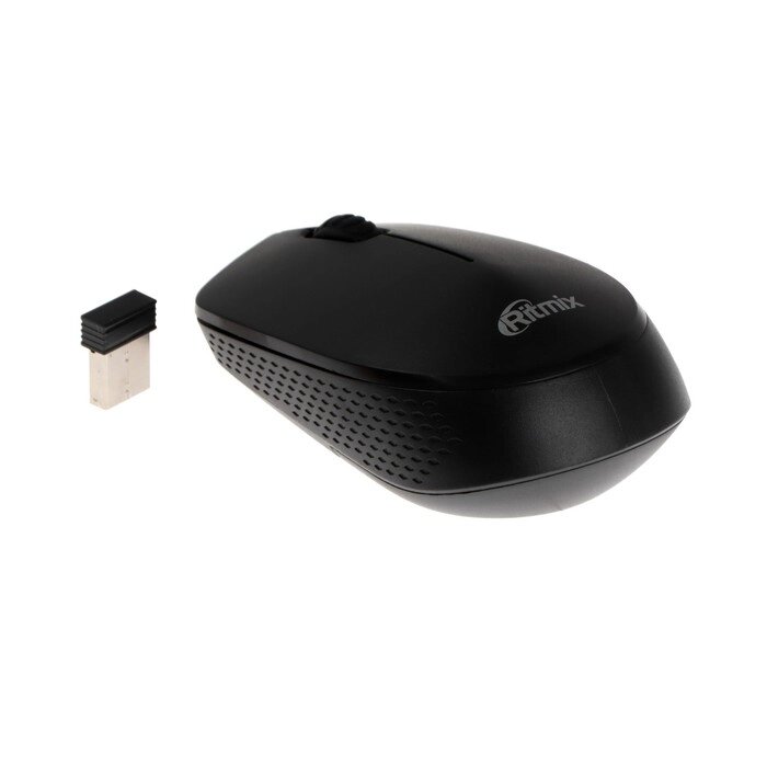 Мышь Ritmix RMW-502, беспроводная, оптическая, 1200 dpi, 2xAAA (не в компл), USB, чёрная от компании Интернет - магазин Flap - фото 1