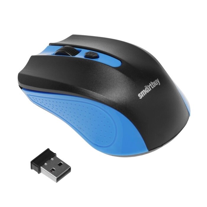 Мышь Smartbuy ONE 352, беспроводная, оптическая, 1600 dpi, 2xAAA (не в компл), сине-чёрная от компании Интернет - магазин Flap - фото 1