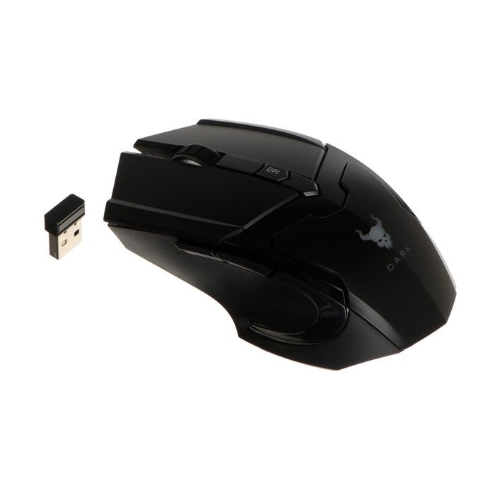 Мышь Smartbuy RUSH Dark, игровая, беспроводная, 1600 dpi, 2хААА, USB, подсветка, чёрная от компании Интернет - магазин Flap - фото 1