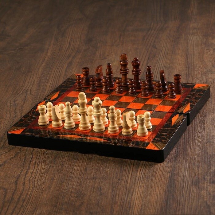 Набор 3 в 1 "Ламиран": шахматы, шашки, нарды, 30 х 30 см от компании Интернет - магазин Flap - фото 1