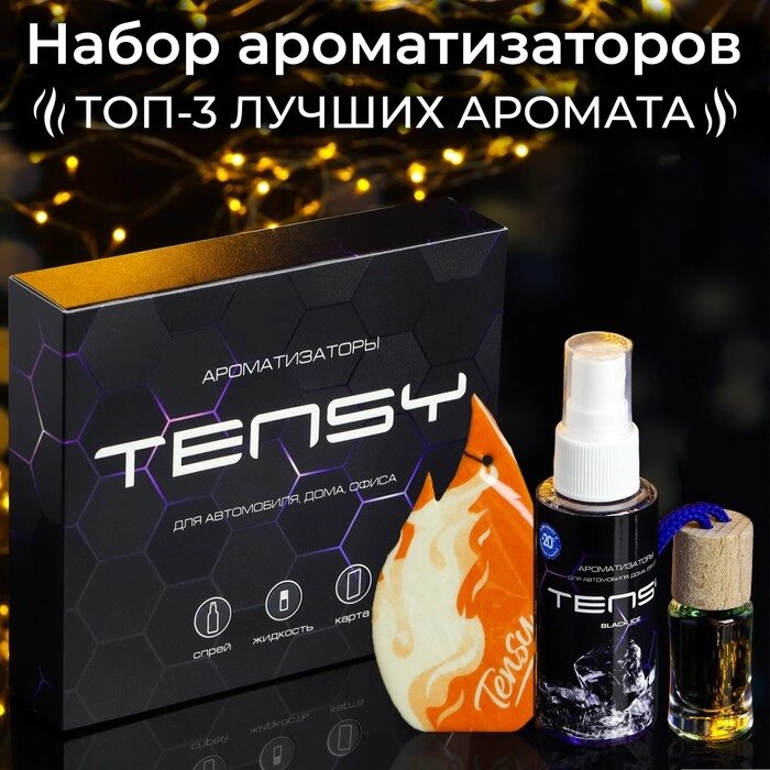 Набор ароматизаторов для авто Tensy Man, МХ-03, спрей, бутылочка, картон от компании Интернет - магазин Flap - фото 1