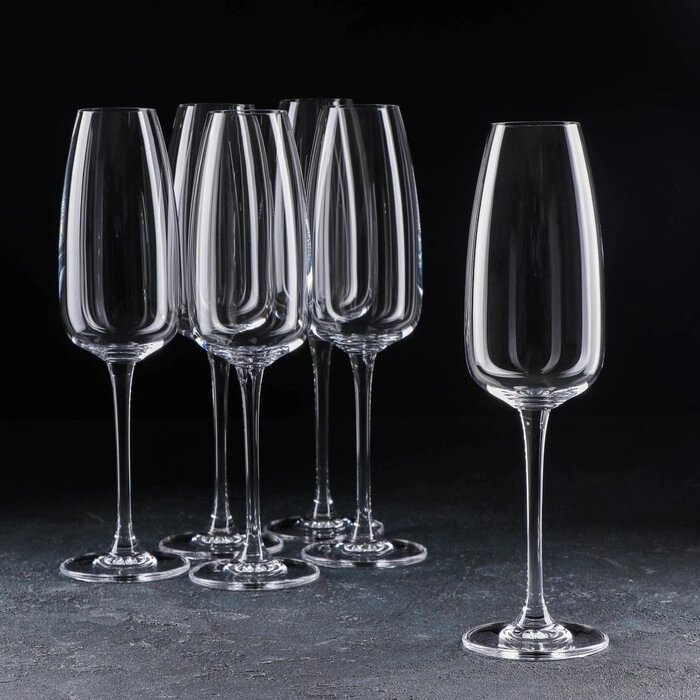 Набор бокалов для шампанского Anser, 290 мл, 6 шт от компании Интернет - магазин Flap - фото 1