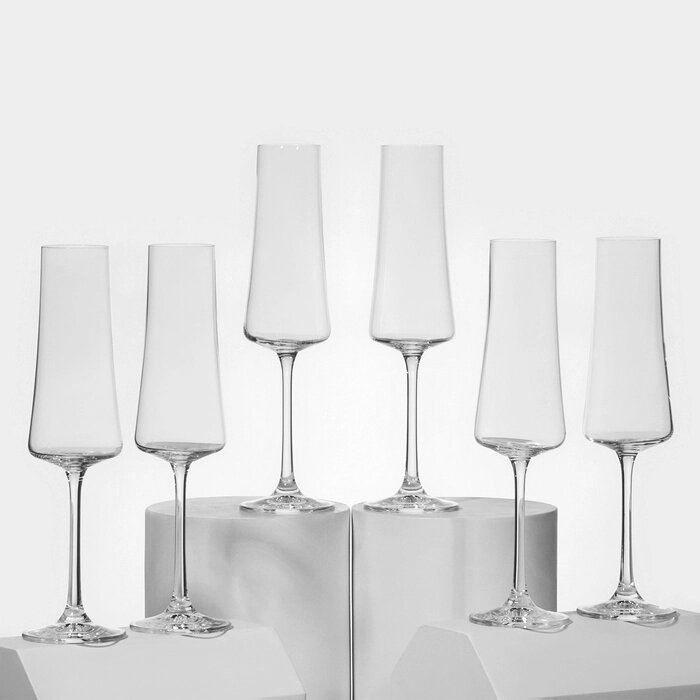 Набор бокалов для шампанского «Экстра», 210 мл, 6 шт от компании Интернет - магазин Flap - фото 1