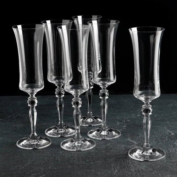 Набор бокалов для шампанского «Грация», 190 мл, 6 шт от компании Интернет - магазин Flap - фото 1