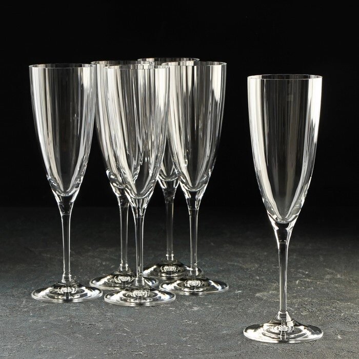 Набор бокалов для шампанского «Кейт», 220 мл, 6 шт от компании Интернет - магазин Flap - фото 1