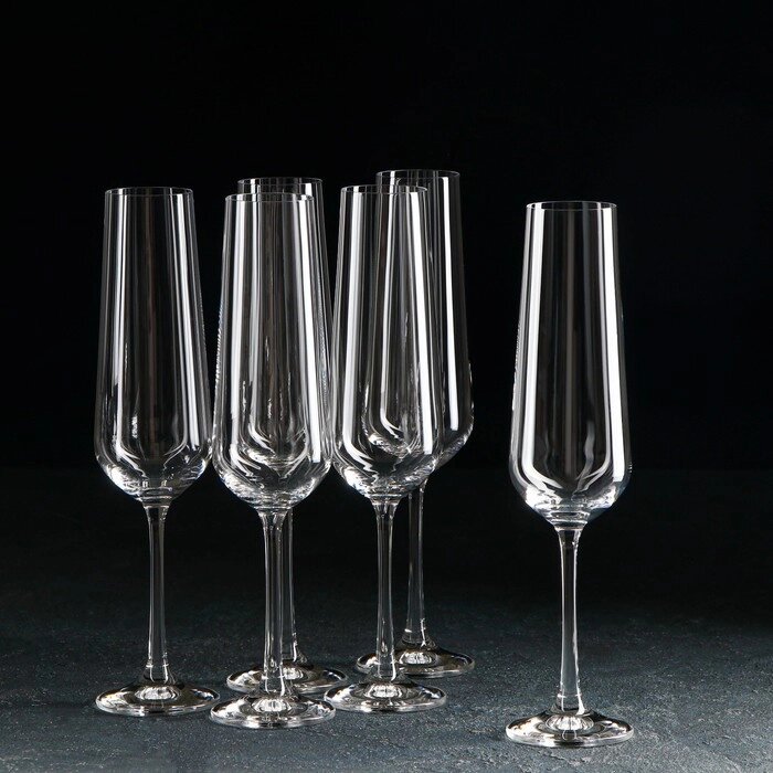 Набор бокалов для шампанского «Сандра», 200 мл, 6 шт от компании Интернет - магазин Flap - фото 1