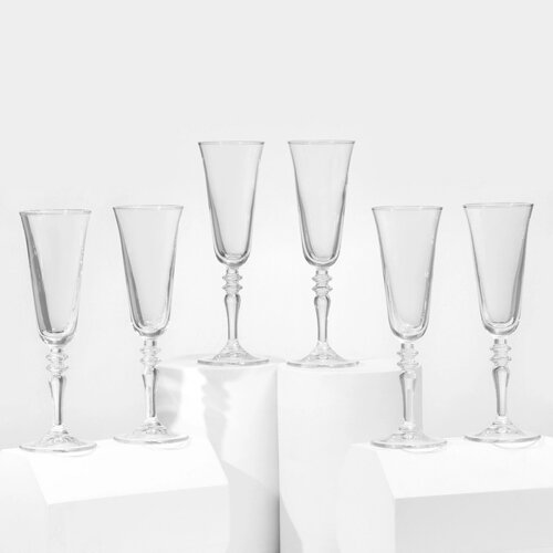 Набор бокалов для шампанского стеклянный Vintage, 190 мл, 6 шт