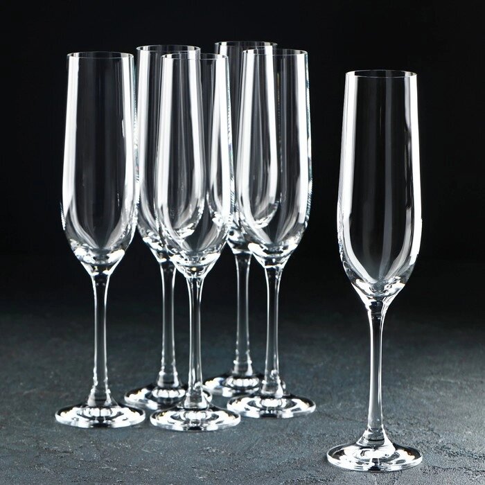 Набор бокалов для шампанского «Виола», 190 мл, 6 шт от компании Интернет - магазин Flap - фото 1