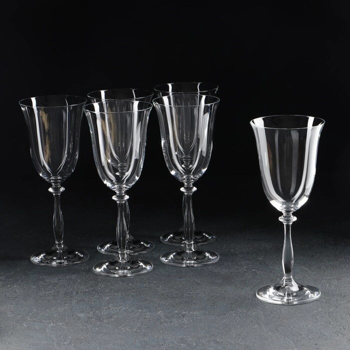 Набор бокалов для вина «Анжела», 6 шт, 350 мл, хрустальное стекло от компании Интернет - магазин Flap - фото 1