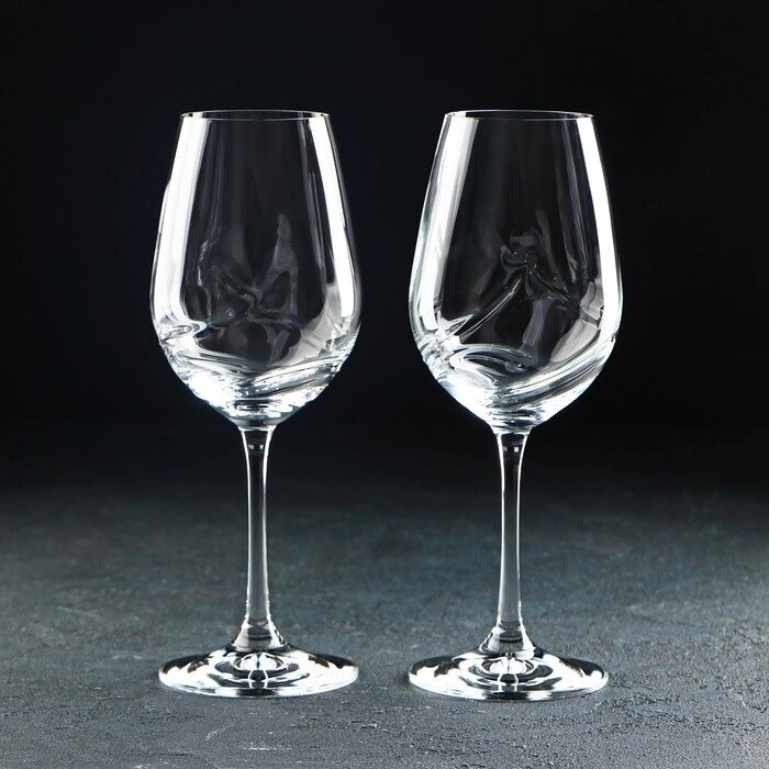 Набор бокалов для вина Bohemia Crystal «Турбуленция», 350 мл, 2 шт от компании Интернет - магазин Flap - фото 1