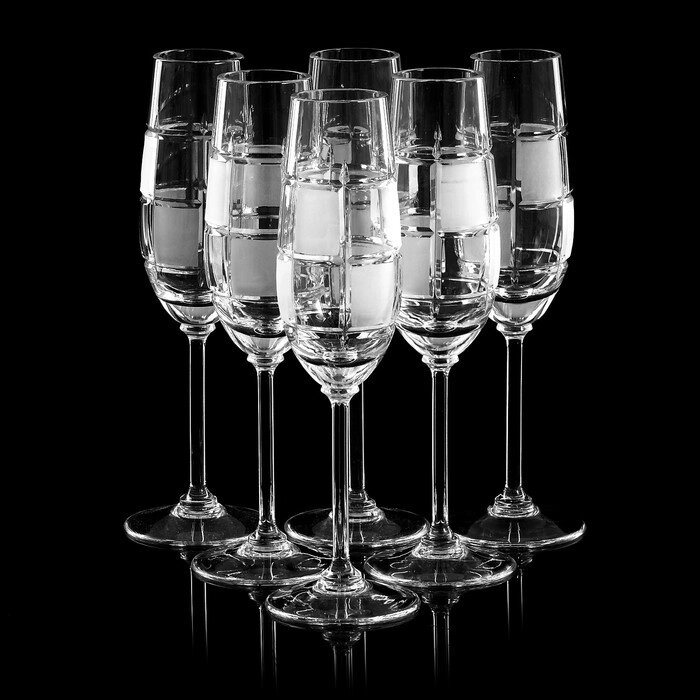 Набор бокалов хрустальных для шампанского «Шахматы», 160 мл, 6 шт от компании Интернет - магазин Flap - фото 1