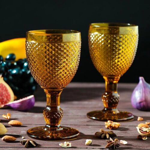 Набор бокалов из стекла Magistro «Вилеро», 280 мл, 2 шт, цвет жёлтый
