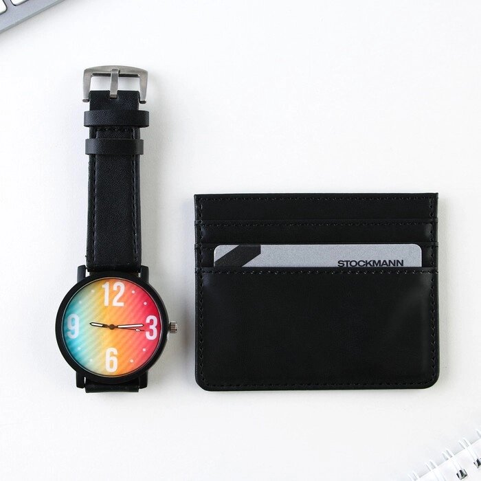 Набор: часы наручные и картхолдер «Сейчас» от компании Интернет - магазин Flap - фото 1
