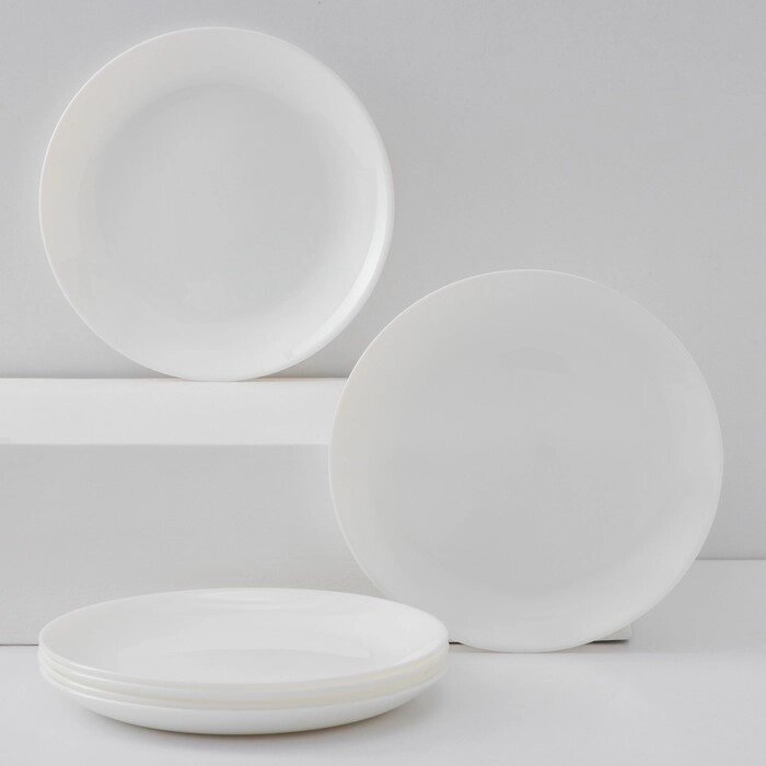 Набор десертных тарелок Luminarc Diwali, d=19 см, стеклокерамика, 6 шт, цвет белый от компании Интернет - магазин Flap - фото 1