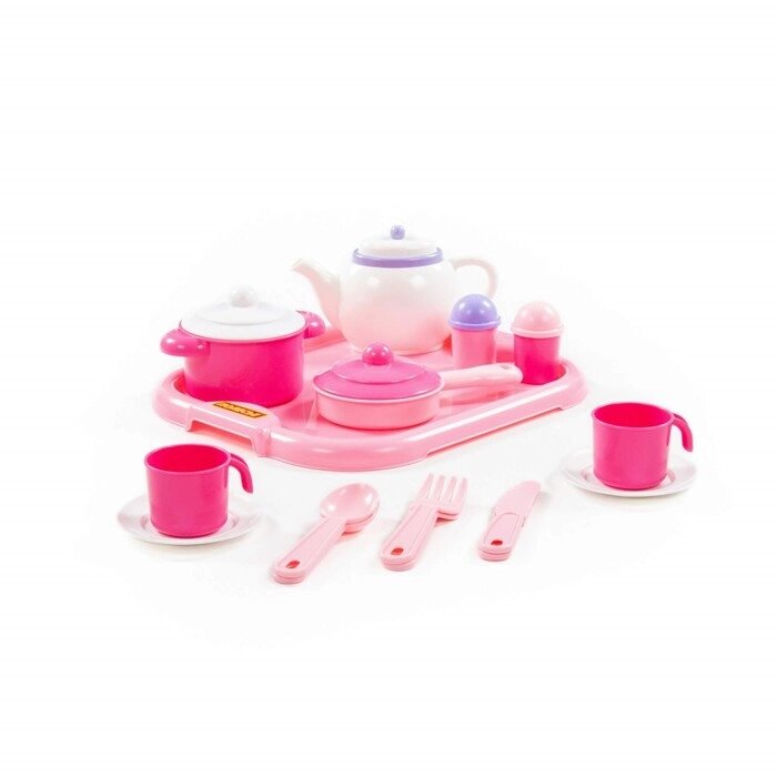 Набор детской посуды «Настенька», с подносом на 2 персоны, 19 элементов от компании Интернет - магазин Flap - фото 1