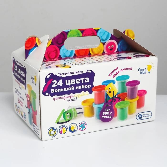 Набор для детской лепки «Тесто-пластилин 24 баночки» от компании Интернет - магазин Flap - фото 1