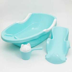 Набор для купания детский: ванночка 86 см., горка, ковш -лейка, цвет голубой