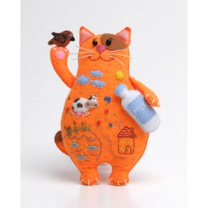 Набор для создания игрушки из фетра + раскраска «Молочный Кот» от компании Интернет - магазин Flap - фото 1