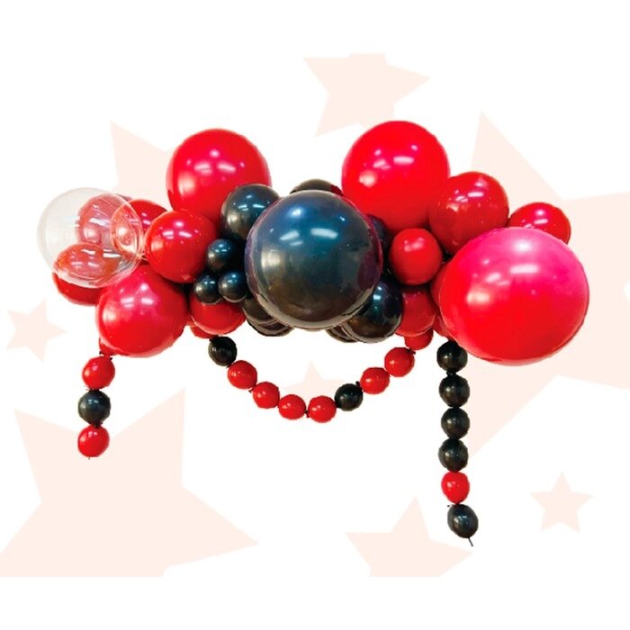 Набор для создания композиций из воздушных шаров, набор 52 шт., черный, бордо от компании Интернет - магазин Flap - фото 1