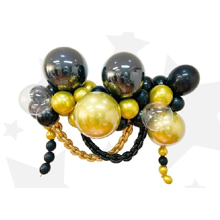 Набор для создания композиций из воздушных шаров, набор 52 шт. , черный, золото, прозрачный от компании Интернет - магазин Flap - фото 1