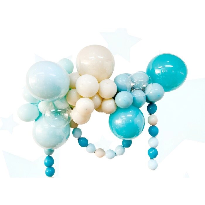 Набор для создания композиций из воздушных шаров, набор 52 шт., голубой, песок, бирюза от компании Интернет - магазин Flap - фото 1