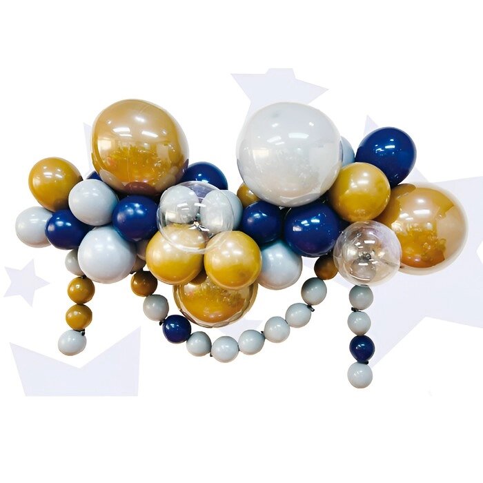 Набор для создания композиций из воздушных шаров, набор 52 шт., коричневый, серебро, синий    100622 от компании Интернет - магазин Flap - фото 1