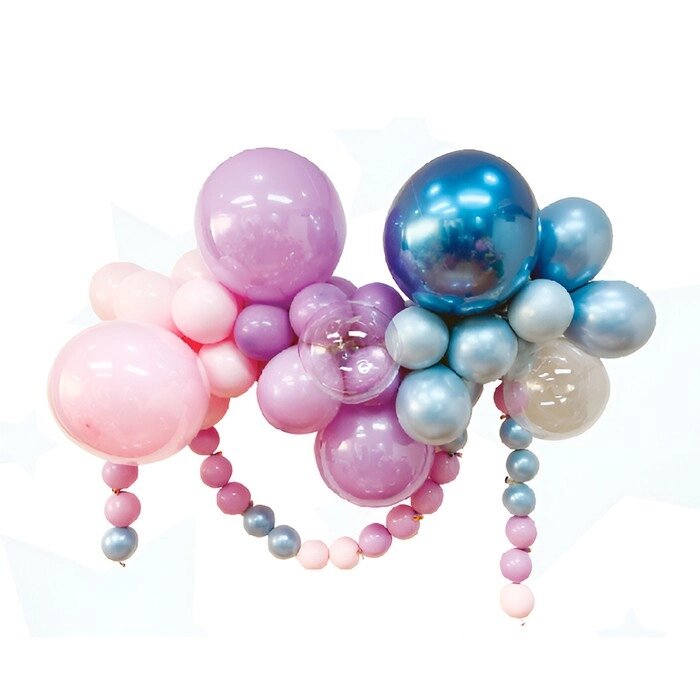 Набор для создания композиций из воздушных шаров, набор 52 шт., розовый, фиолетовый, синий от компании Интернет - магазин Flap - фото 1