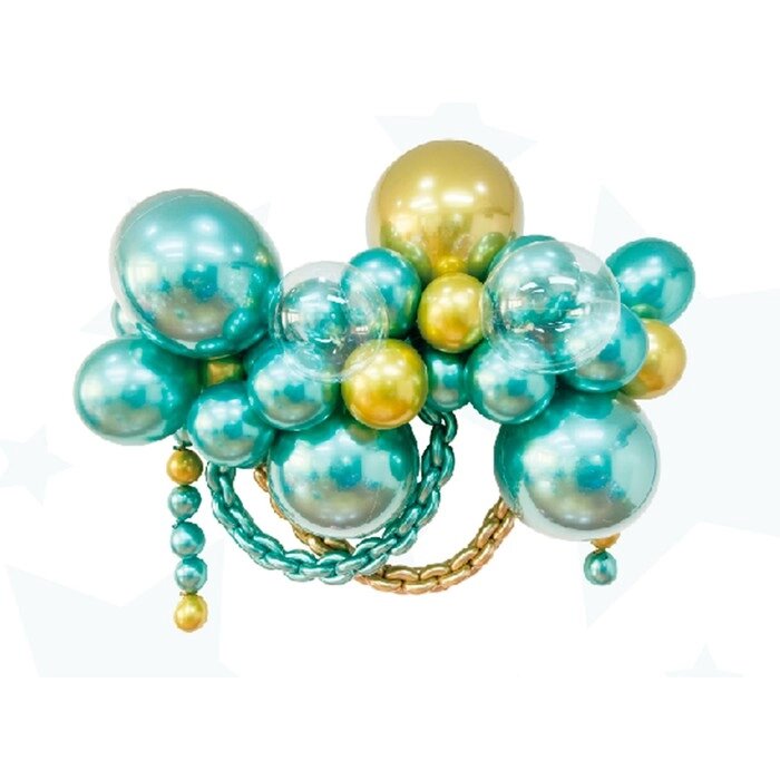Набор для создания композиций из воздушных шаров, набор 52 шт., золото, зеленый от компании Интернет - магазин Flap - фото 1
