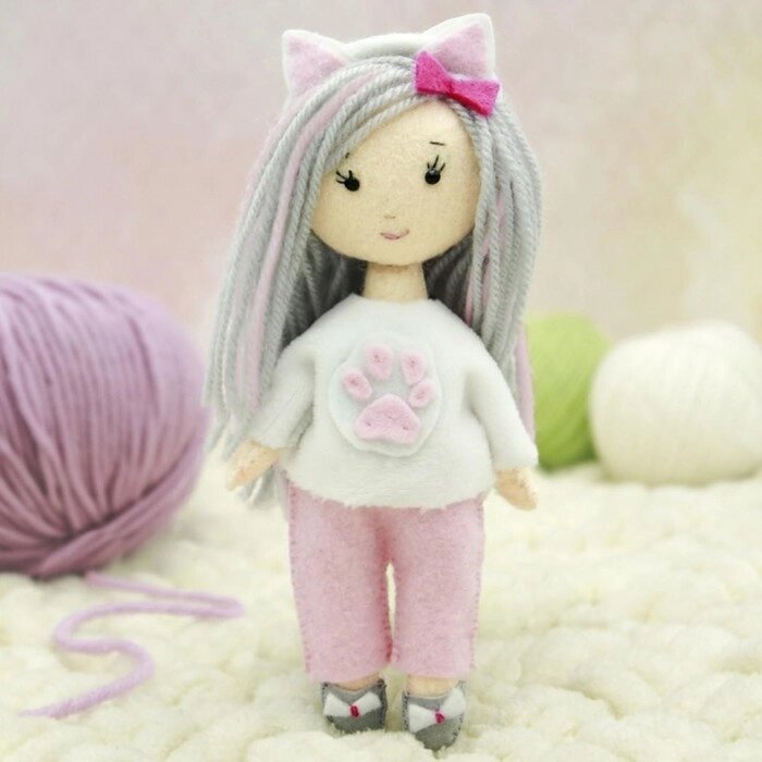 Набор для создания куклы из фетра «Девочка - котёнок» от компании Интернет - магазин Flap - фото 1