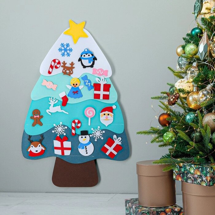 Набор для творчества «Ёлочка с подарками и сладостями» украшения на липучках от компании Интернет - магазин Flap - фото 1