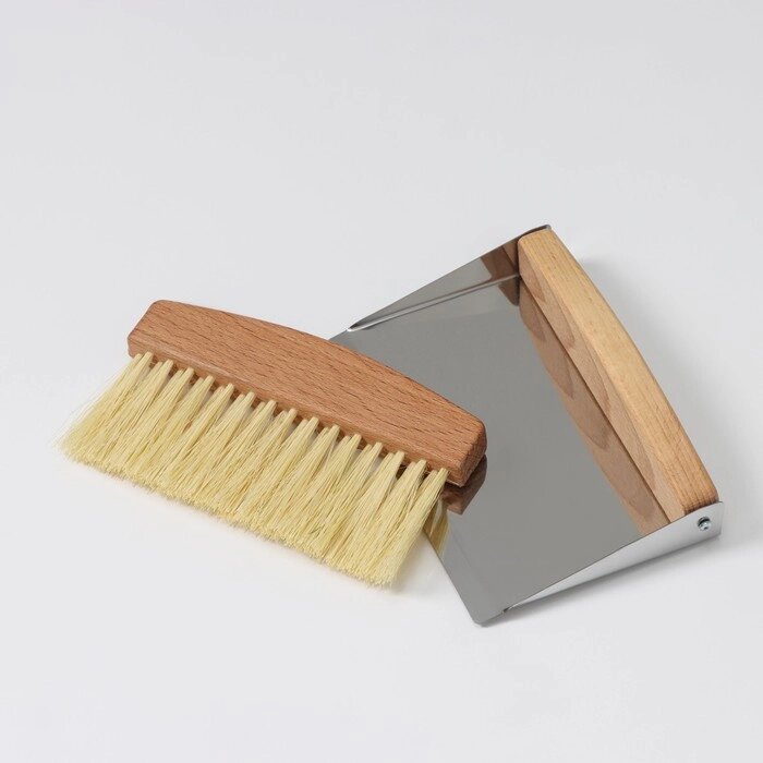 Набор для уборки: совок и щётка, 1610,54 см, 1641,6 см, 30 пучков, натуральный волос от компании Интернет - магазин Flap - фото 1