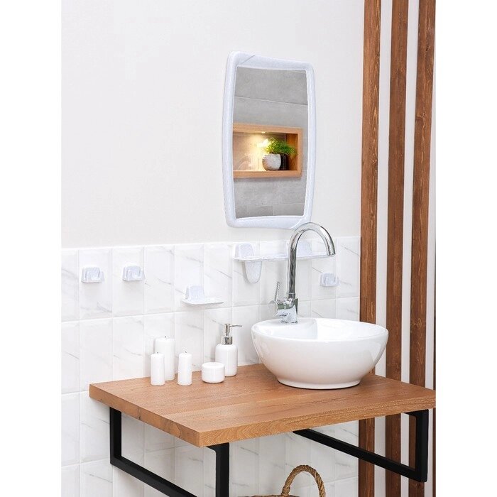 Набор для ванной комнаты, цвет белый мрамор от компании Интернет - магазин Flap - фото 1