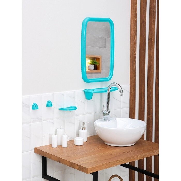 Набор для ванной комнаты Optima, цвет бирюзовый от компании Интернет - магазин Flap - фото 1