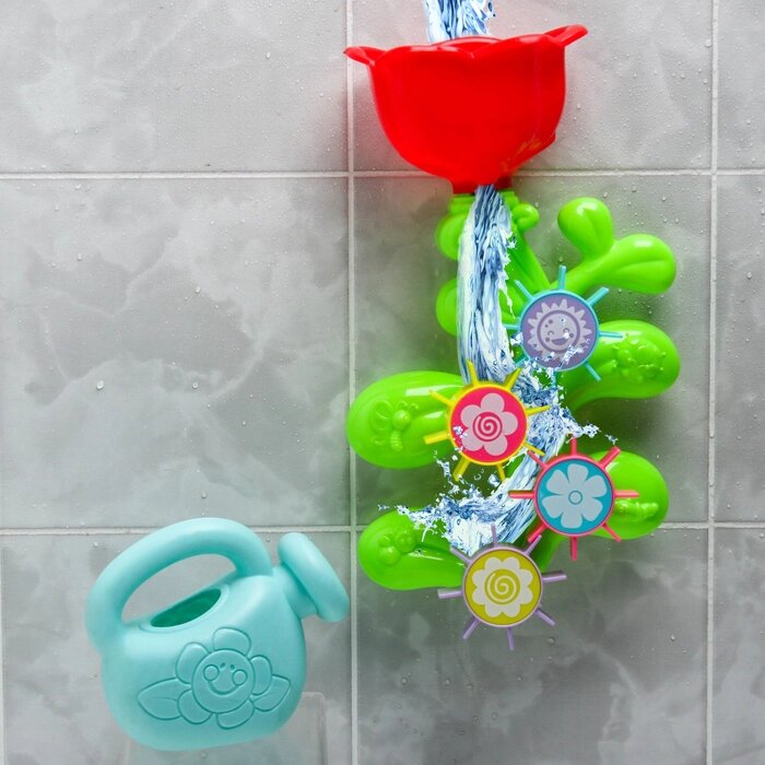 Набор игрушек для ванны «Цветок - мельница», с лейкой от компании Интернет - магазин Flap - фото 1