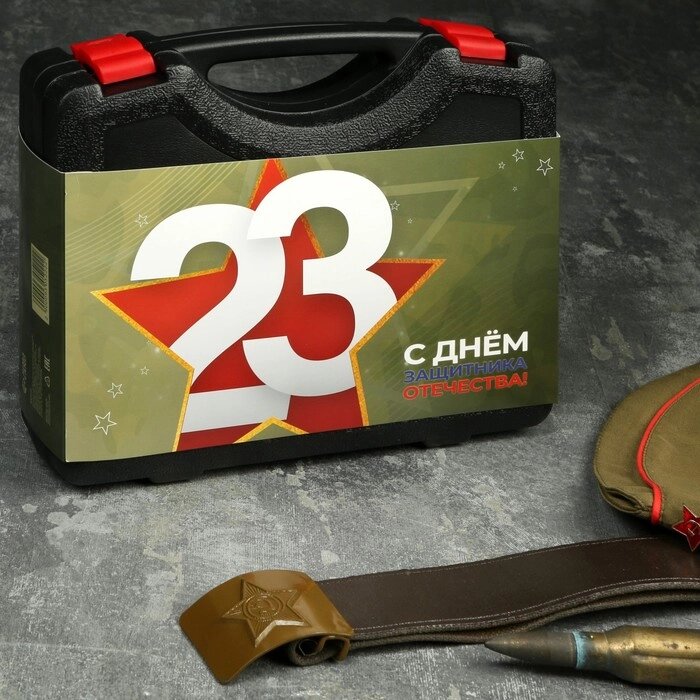 Набор инструментов в кейсе ТУНДРА "23 ФЕВРАЛЯ", в подарочной упаковке, 11 предметов от компании Интернет - магазин Flap - фото 1
