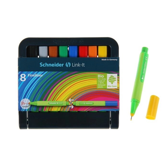 Набор капиллярных ручек Schneider «Link-it», узел 0.4 мм, 8 цветов, микс от компании Интернет - магазин Flap - фото 1