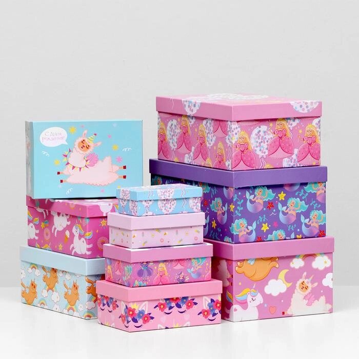 Набор коробок 10 в 1 "Маленькой принцессе", 30,5 х 20 х 13 - 12 х 6,5 х 4 см от компании Интернет - магазин Flap - фото 1