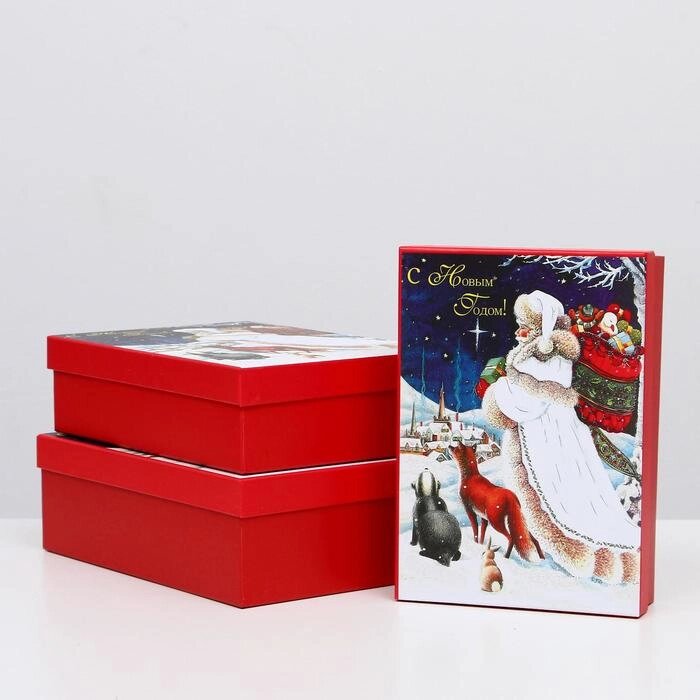 Набор коробок 3 в 1 "Подарки", 21 х 29 х 9 - 18 х 26 х 6 см от компании Интернет - магазин Flap - фото 1