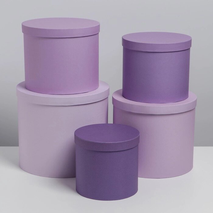 Набор коробок 5 в 1, упаковка подарочная, «Фиолетовый», 13 х 14‒19.5 х 22 см от компании Интернет - магазин Flap - фото 1