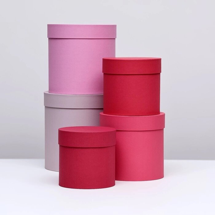 Набор коробок 5в1 "Розовая палитра", 23 х 23см - 15 х 15см от компании Интернет - магазин Flap - фото 1