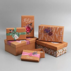 Набор коробок 6 в 1, упаковка подарочная, «Эко », 12 х 7 х 4 ‒ 22 х 14 х 8.5 см