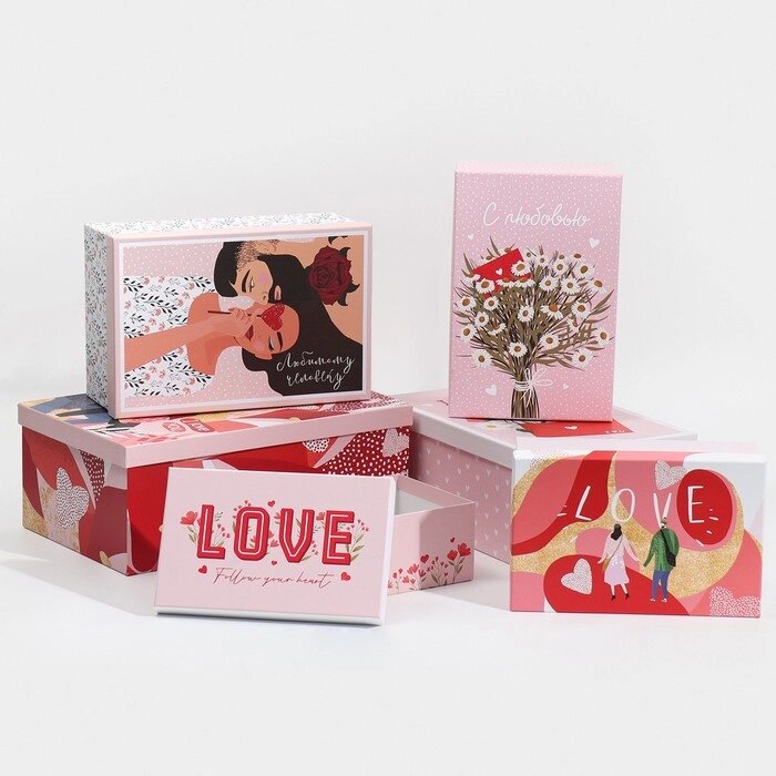 Набор коробок 6 в 1, упаковка подарочная, «Love», 20 х 12.5 х 7.5 ‒ 32.5 х 20 х 12.5 см от компании Интернет - магазин Flap - фото 1