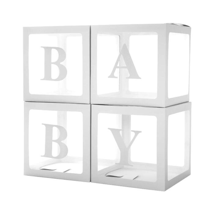 Набор коробок для воздушных шаров Baby, белый, 30х30х30 см, 4 шт. от компании Интернет - магазин Flap - фото 1